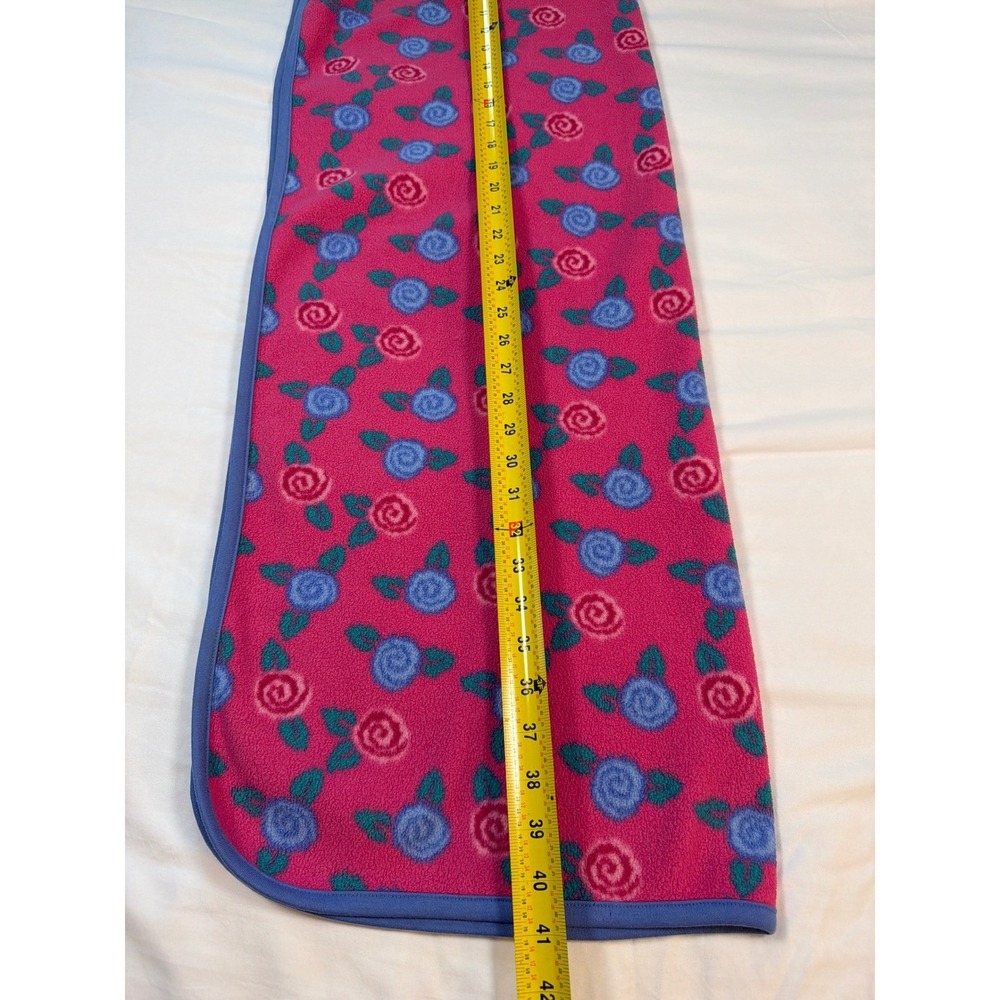 Gymboree Vintage Fleece Baby Blanket Pink Blue Rose Floral Print One Size - Picture 3 of 7